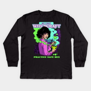 My first Witchcraft Practice safe Hex Sexy Witch girl Kids Long Sleeve T-Shirt